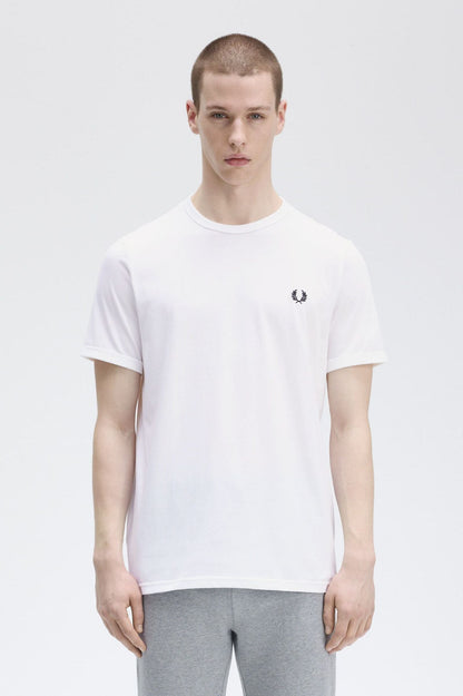 Μπλουζάκι λαιμόκοψη Fred Perry - Άσπρο