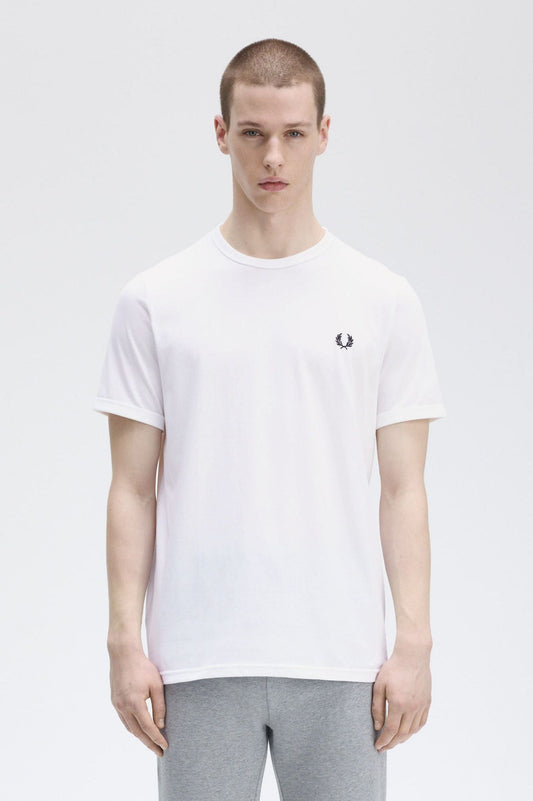 Μπλουζάκι λαιμόκοψη Fred Perry - Άσπρο