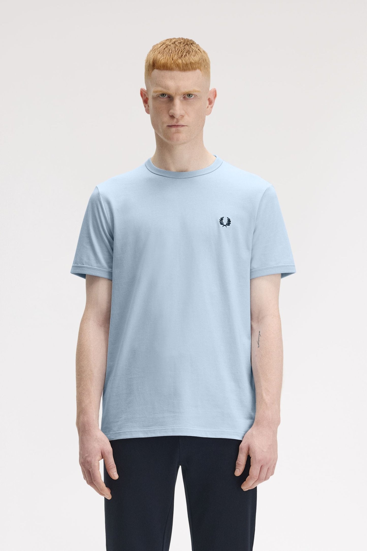 Μπλουζάκι λαιμόκοψη Fred Perry - Γαλάζιο