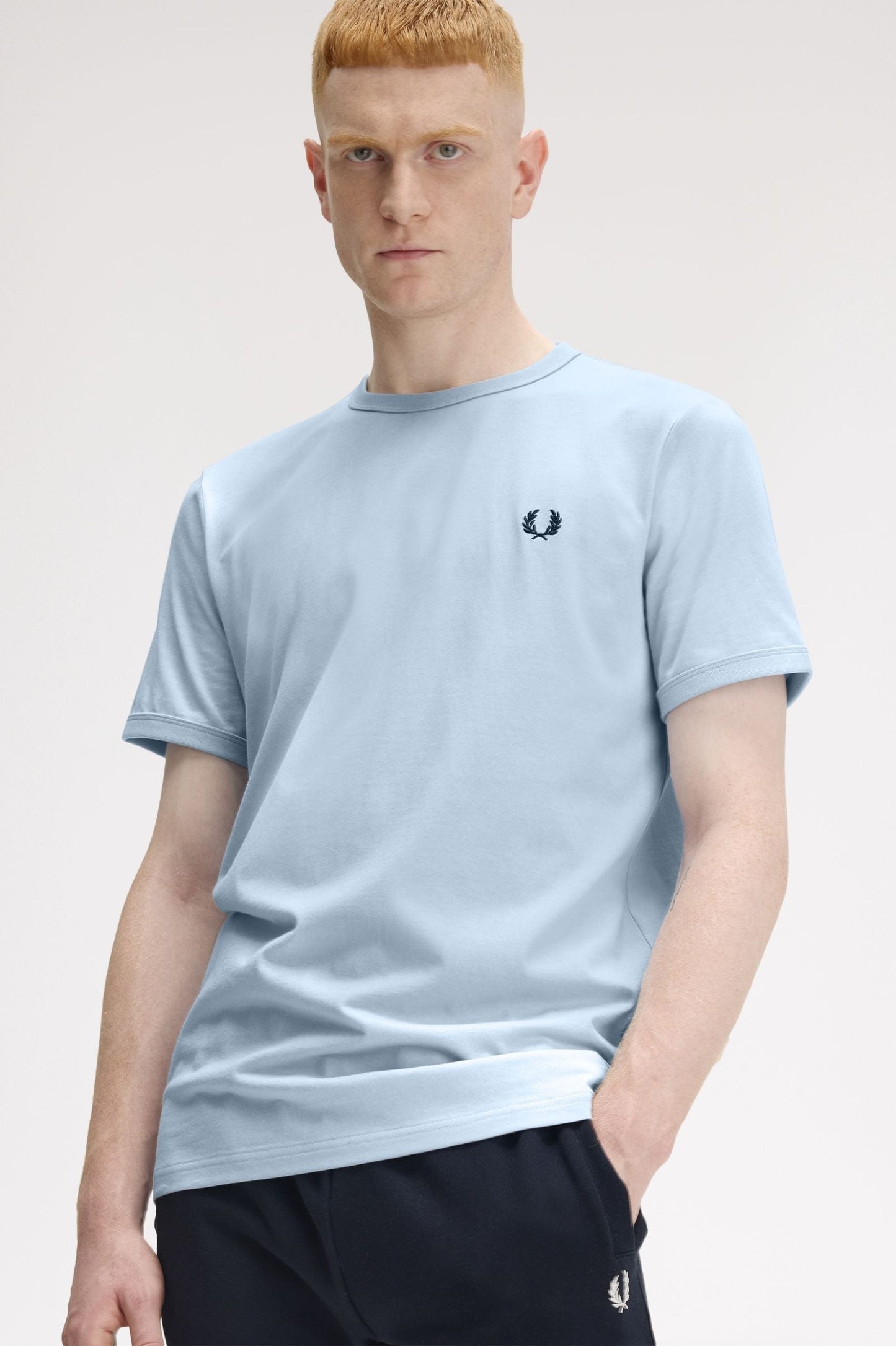 Μπλουζάκι λαιμόκοψη Fred Perry - Γαλάζιο