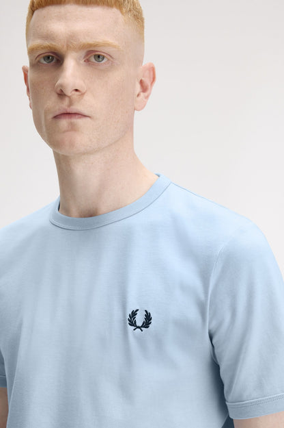 Μπλουζάκι λαιμόκοψη Fred Perry - Γαλάζιο