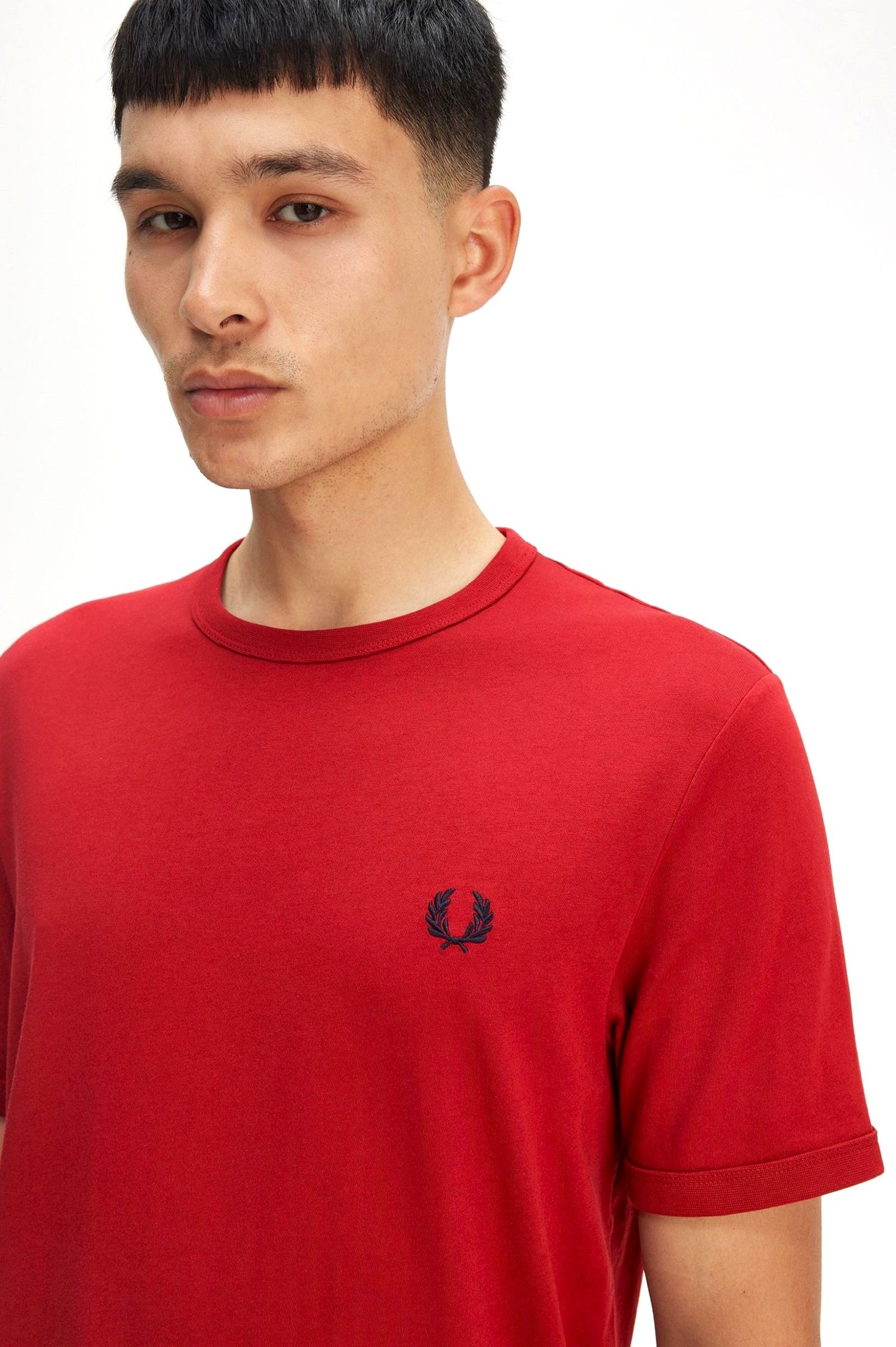 Μπλουζάκι λαιμόκοψη Fred Perry - Κόκκινο
