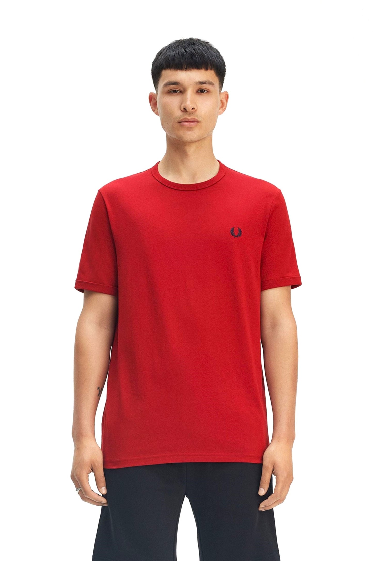 Μπλουζάκι λαιμόκοψη Fred Perry - Κόκκινο