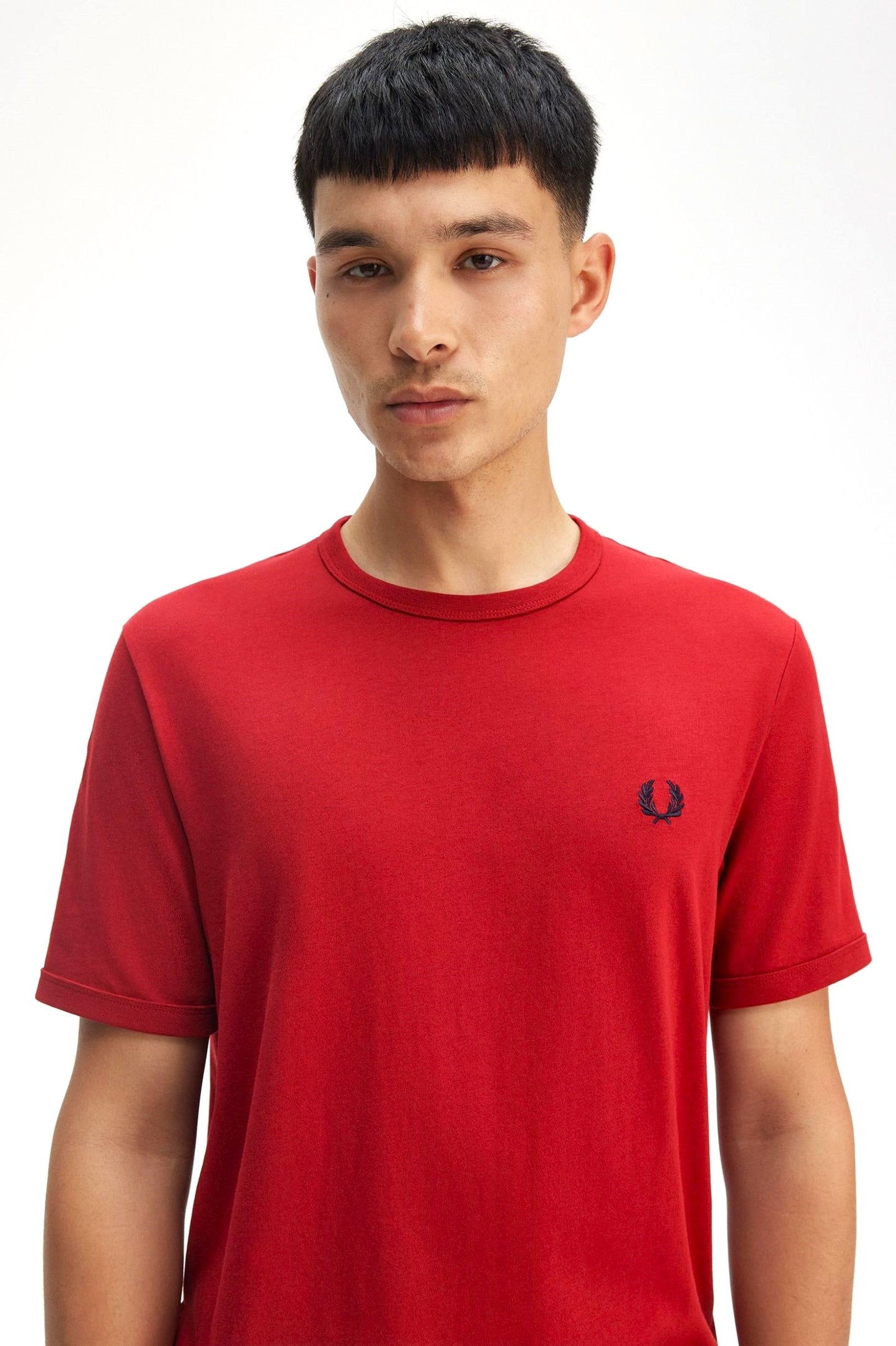 Μπλουζάκι λαιμόκοψη Fred Perry - Κόκκινο