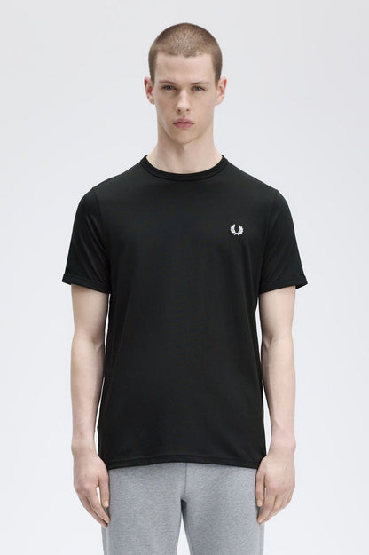 Μπλουζάκι λαιμόκοψη Fred Perry - Μαύρο