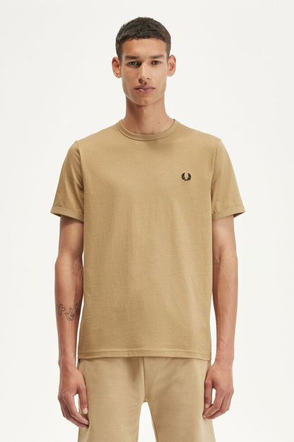 Μπλουζάκι λαιμόκοψη Fred Perry - Μπεζ