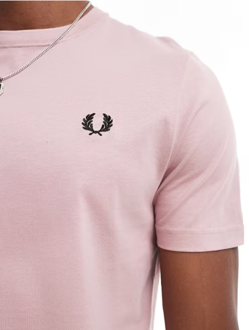 Μπλουζάκι λαιμόκοψη Fred Perry - Ροζ